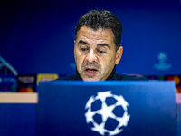 Girona FC trainer Miguel Angel Sanchez Munoz (Michel) speaks during the press conference after the match between PSV and Girona at the Phili...