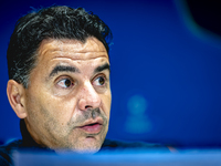 Girona FC trainer Miguel Angel Sanchez Munoz (Michel) speaks during the press conference after the match between PSV and Girona at the Phili...