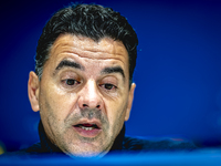 Girona FC trainer Miguel Angel Sanchez Munoz (Michel) speaks during the press conference after the match between PSV and Girona at the Phili...