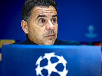 Girona FC trainer Miguel Angel Sanchez Munoz (Michel) speaks during the press conference after the match between PSV and Girona at the Phili...