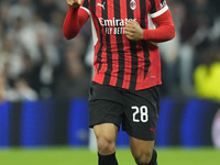 Malick Thiaw centre-back of AC Milan and Germany celebrates after scoring his sides first goal during the UEFA Champions League 2024/25 Leag...