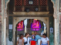 Tourists visit the Shrine Galta Ji Temple in Jaipur, Rajasthan, India, on November 5, 2024. (