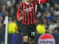 Malick Thiaw centre-back of AC Milan and Germany celebrates after scoring his sides first goal during the UEFA Champions League 2024/25 Leag...