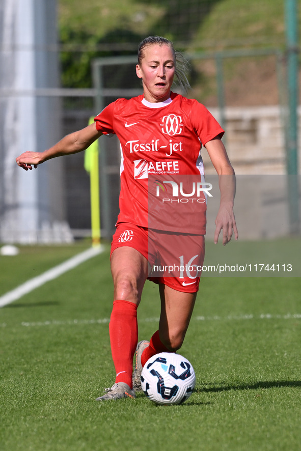 Julia Karlernas of F.C. Como Women participates in the round of 16 of Coppa Italia Femminile between S.S. Lazio and F.C. Como at the Mirko F...