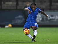 Donnell McNeilly (57 Chelsea) passes the ball during the EFL Trophy match between Cambridge United and Chelsea Under 21s at the Cledara Abbe...