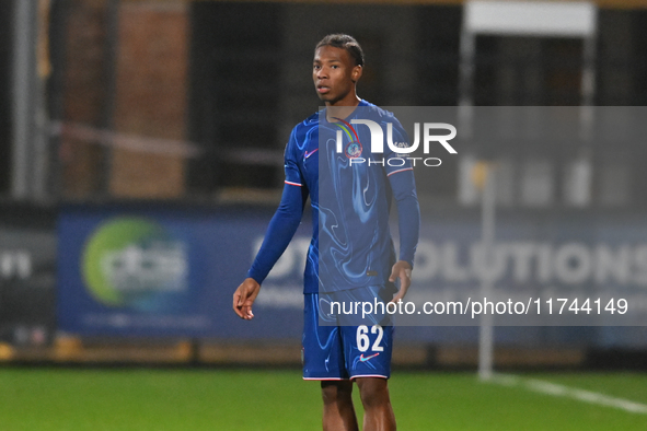 Ishe Samuels Smith (62 Chelsea) gestures during the EFL Trophy match between Cambridge United and Chelsea Under 21s at the Cledara Abbey Sta...