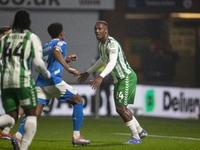 Richard Kone #24 of Wycombe Wanderers F.C. celebrates his goal during the Sky Bet League 1 match between Stockport County and Wycombe Wander...