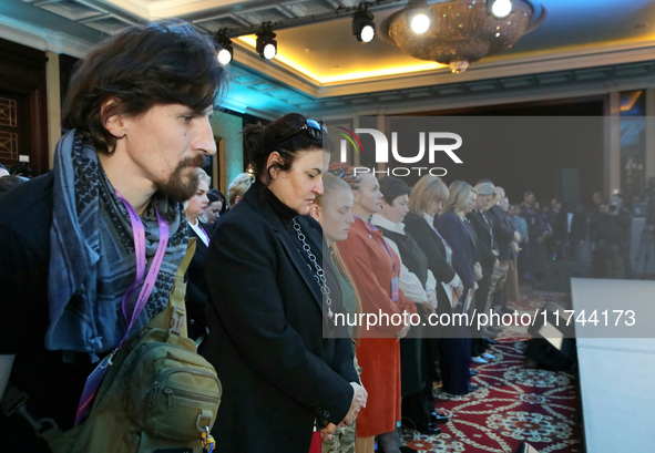 Ambassador of the EU to Ukraine, Katarina Mathernova, attends the opening of the Eighth Ukrainian Women's Congress in Kyiv, Ukraine, on Nove...