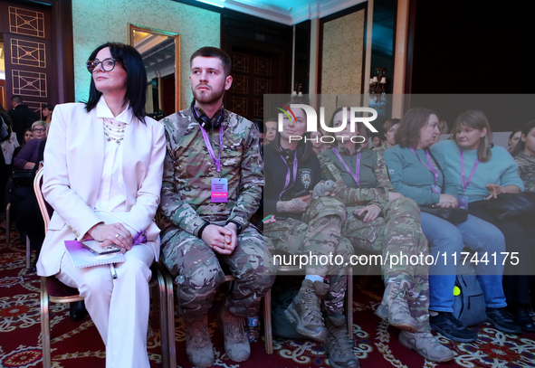 Attendees are pictured during the Eighth Ukrainian Women's Congress in Kyiv, Ukraine, on November 5, 2024. This year's theme is ''Women's Po...