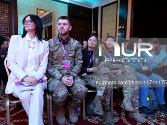 Attendees are pictured during the Eighth Ukrainian Women's Congress in Kyiv, Ukraine, on November 5, 2024. This year's theme is ''Women's Po...