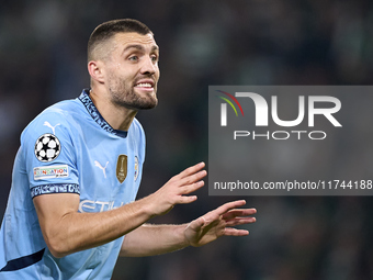 Mateo Kovacic of Manchester City reacts during the UEFA Champions League match between Sporting CP and Manchester City at Jose Alvalade Stad...