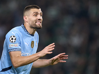 Mateo Kovacic of Manchester City reacts during the UEFA Champions League match between Sporting CP and Manchester City at Jose Alvalade Stad...