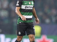 Hidemasa Morita of Sporting CP reacts during the UEFA Champions League match between Sporting CP and Manchester City at Jose Alvalade Stadiu...