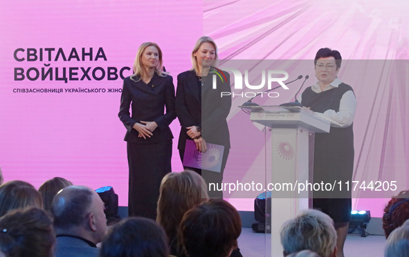 Deputy Speaker of the Verkhovna Rada of Ukraine Olena Kondratiuk, MP Mariia Ionova, and Ukrainian Women's Congress co-founder Svitlana Voits...