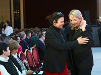 Ambassador of the EU to Ukraine Katarina Mathernova and MP Mariia Ionova attend the opening of the Eighth Ukrainian Women's Congress in Kyiv...