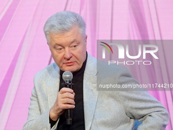 Petro Poroshenko, the European Solidarity party leader and MP, attends the Eighth Ukrainian Women's Congress in Kyiv, Ukraine, on November 5...