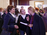 Ukrainian journalist Olena Froliak attends the Eighth Ukrainian Women's Congress in Kyiv, Ukraine, on November 5, 2024. This year's theme is...