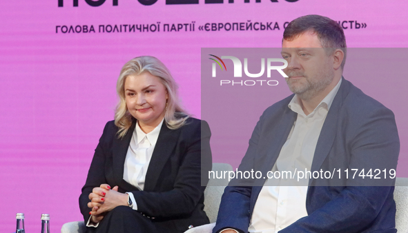 Olena Yena, Senior Program Director at the National Democratic Institute, and Oleksandr Korniienko, First Deputy Speaker of the Verkhovna Ra...