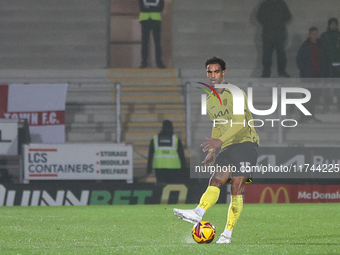 Number 15, Terence Vancooten of Burton Albion, is in action during the Sky Bet League 1 match between Burton Albion and Crawley Town at the...