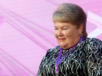 Olha Krymova, the starosta of Pokrovske Village Council, attends the Eighth Ukrainian Women's Congress in Kyiv, Ukraine, on November 5, 2024...