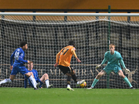 Amaru Kaunda (37 Cambridge United) shoots and scores 1-0 during the EFL Trophy match between Cambridge United and Chelsea Under 21s at the C...