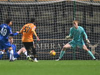 Amaru Kaunda (37 Cambridge United) shoots and scores 1-0 during the EFL Trophy match between Cambridge United and Chelsea Under 21s at the C...