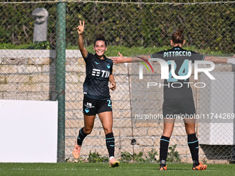 Sofia Colombo of S.S. Lazio celebrates after scoring the goal to make it 3-0 during the round of 16 of Coppa Italia Femminile between S.S. L...