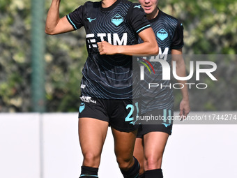 Sofia Colombo of S.S. Lazio celebrates after scoring the goal to make it 3-0 during the round of 16 of Coppa Italia Femminile between S.S. L...