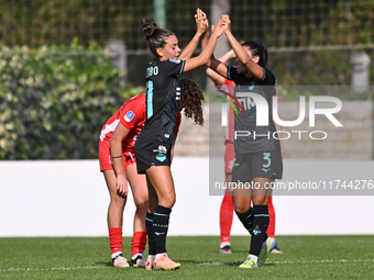 Sofia Colombo of S.S. Lazio celebrates after scoring the goal to make it 3-0 during the round of 16 of Coppa Italia Femminile between S.S. L...