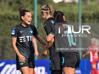 Zsanett Kajan of S.S. Lazio scores the 4-0 goal during the round of 16 of Coppa Italia Femminile between S.S. Lazio and F.C. Como at the Mir...