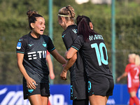 Zsanett Kajan of S.S. Lazio scores the 4-0 goal during the round of 16 of Coppa Italia Femminile between S.S. Lazio and F.C. Como at the Mir...