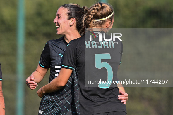 Zsanett Kajan of S.S. Lazio scores the 4-0 goal during the round of 16 of Coppa Italia Femminile between S.S. Lazio and F.C. Como at the Mir...