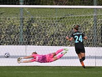 Kerttu Karresmaa of S.S. Lazio suffers as Miriam Picchi of F.C. Como Women scores the goal to make it 4-1 during the round of 16 of Coppa It...