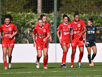 Miriam Picchi of F.C. Como Women celebrates after scoring the goal of 4-1 during the round of 16 of Coppa Italia Femminile between S.S. Lazi...