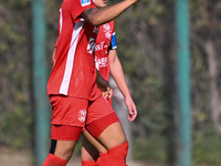 Miriam Picchi of F.C. Como Women celebrates after scoring the goal of 4-1 during the round of 16 of Coppa Italia Femminile between S.S. Lazi...