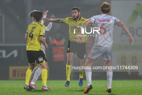 Ryan Sweeney of Burton Albion, number 6, is in defensive action during the Sky Bet League 1 match between Burton Albion and Crawley Town at...