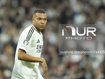 Kylian Mbappe centre-forward of Real Madrid and France during the UEFA Champions League 2024/25 League Phase MD4 match between Real Madrid C...