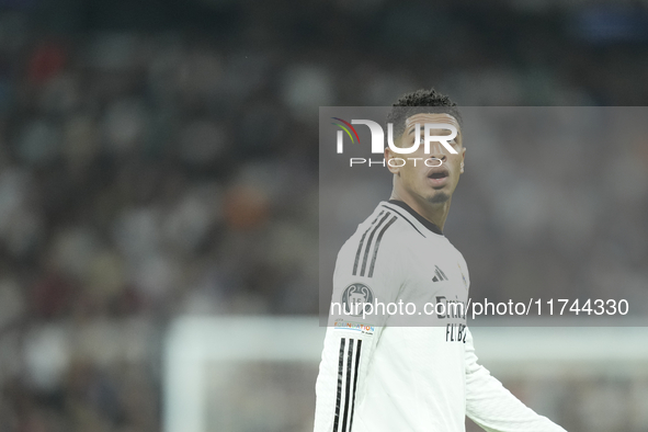 Jude Bellingham central midfield of Real Madrid and England during the UEFA Champions League 2024/25 League Phase MD4 match between Real Mad...