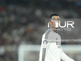 Jude Bellingham central midfield of Real Madrid and England during the UEFA Champions League 2024/25 League Phase MD4 match between Real Mad...