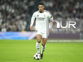 Jude Bellingham central midfield of Real Madrid and England during the UEFA Champions League 2024/25 League Phase MD4 match between Real Mad...