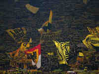  Borussia Dortmund fans  during the Champions League Round 4 match between Borussia Dortmund v SK Sturm Graz at the Signal Luna Park stadium...