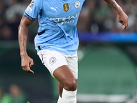 Manuel Akanji of Manchester City is in action during the UEFA Champions League match between Sporting CP and Manchester City at Jose Alvalad...