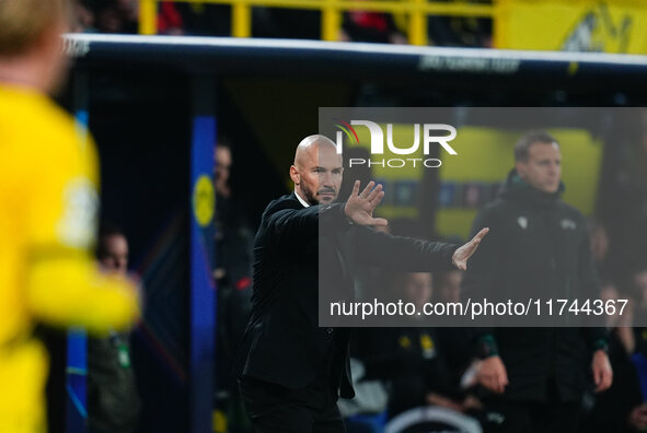 Christian Ilzer of SK Sturm Graz  gestures during the Champions League Round 4 match between Borussia Dortmund v SK Sturm Graz at the Signal...