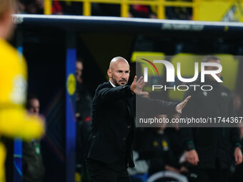 Christian Ilzer of SK Sturm Graz  gestures during the Champions League Round 4 match between Borussia Dortmund v SK Sturm Graz at the Signal...