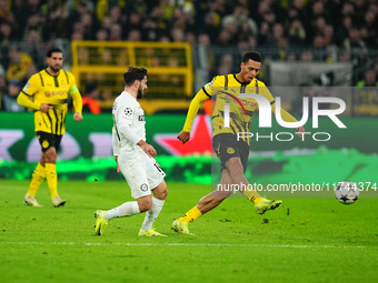 Felix Nmecha of Borussia Dortmund  controls the ball during the Champions League Round 4 match between Borussia Dortmund v SK Sturm Graz at...