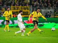 Felix Nmecha of Borussia Dortmund  controls the ball during the Champions League Round 4 match between Borussia Dortmund v SK Sturm Graz at...