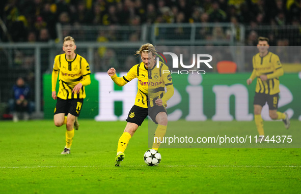 Julian Brandt of Borussia Dortmund  controls the ball during the Champions League Round 4 match between Borussia Dortmund v SK Sturm Graz at...