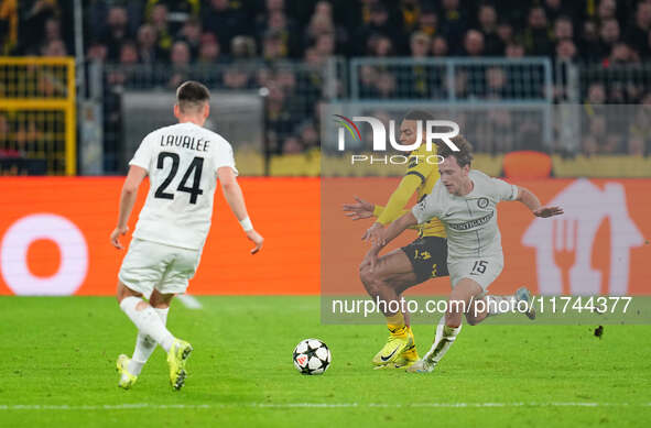 William Boving of SK Sturm Graz  controls the ball during the Champions League Round 4 match between Borussia Dortmund v SK Sturm Graz at th...