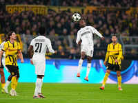 Malick Yalcouye of SK Sturm Graz  heads during the Champions League Round 4 match between Borussia Dortmund v SK Sturm Graz at the Signal Lu...