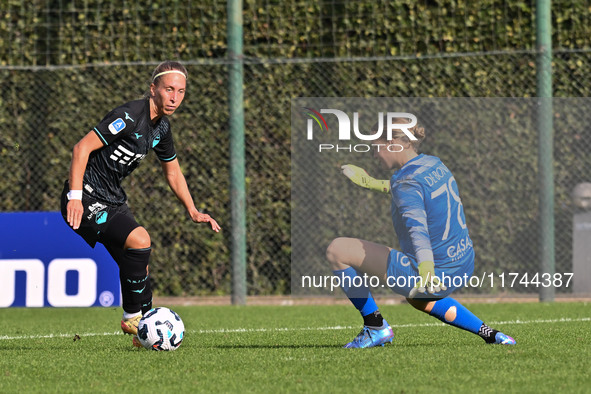 Zsanett Kajan of S.S. Lazio scores the 5-1 goal during the round of 16 of Coppa Italia Femminile between S.S. Lazio and F.C. Como at the Mir...